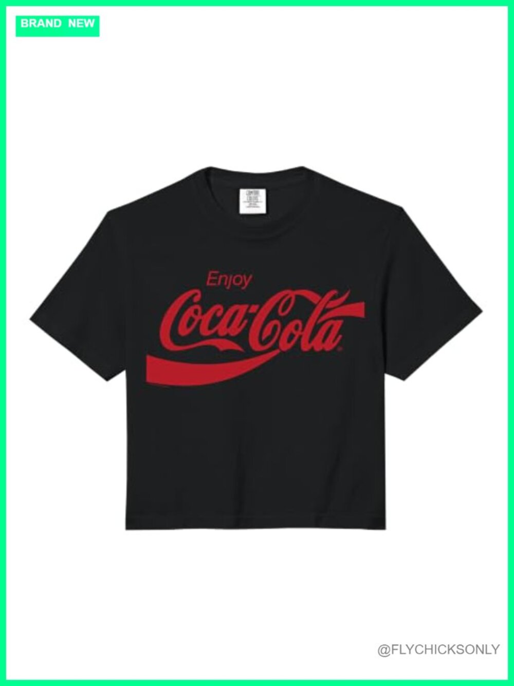Coca Cola Classic Logo Crop Top Boxy Fit Short Sleeve Tee